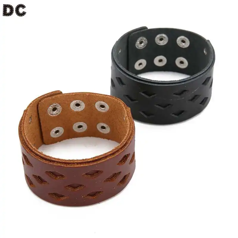 

DC Men Bracelets Punk Leather Fashion Jewelry Bracelets For Men Personality Charming Wrist Trinkets Adjustable Bangles Gift