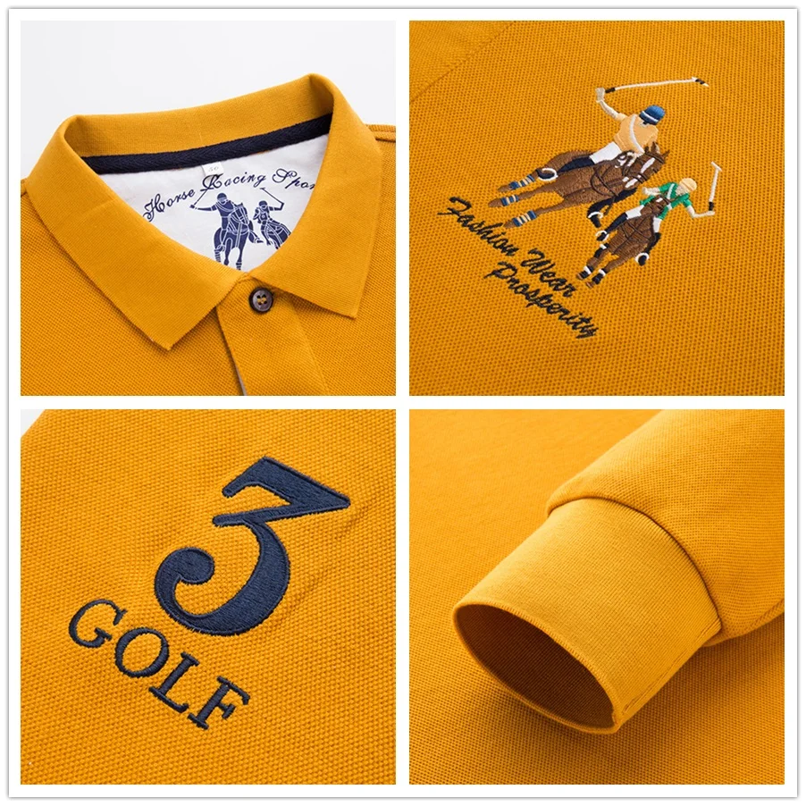 Hollirtiger желтая Мужская мода Camisa Polo рубашки с длинным рукавом мужская футболка поло бренды дышащие мужские футболки