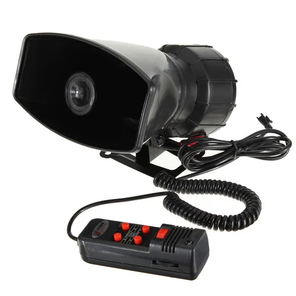 Car Annunciator Speaker Police Alarm Horn Pentameter 100W Car Alarm Auto Annunciator Megaphone 5Sounds Electronic Horn With MIC