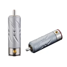 4Pcs Viborg VR109R Pure Copper Rhodium Plated RCA Audio Plug 9mm Cable Copper Audio Phono Connector viborg 99 998% pure copper 3p male female xlr plug connector jack hifi audio mic cable balance adapter 24k gold rhodium plated