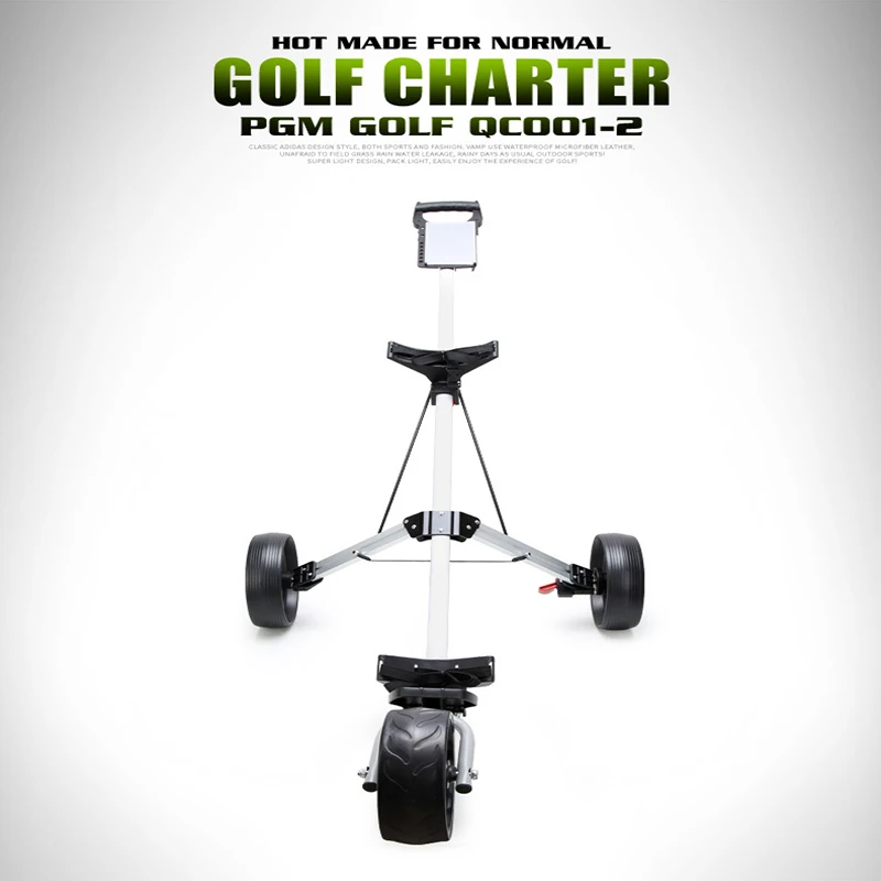 PGM Golf Trolley Cart with Brake Golf Cart 3-wheels Push Pull Cart, Aluminium Alloy Foldable Trolley Accessories
