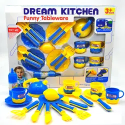 Двор Детская Классическая Кухня игрушка Пластик комплект Кухня Игрушки Миниатюрный Еда играть Кухня