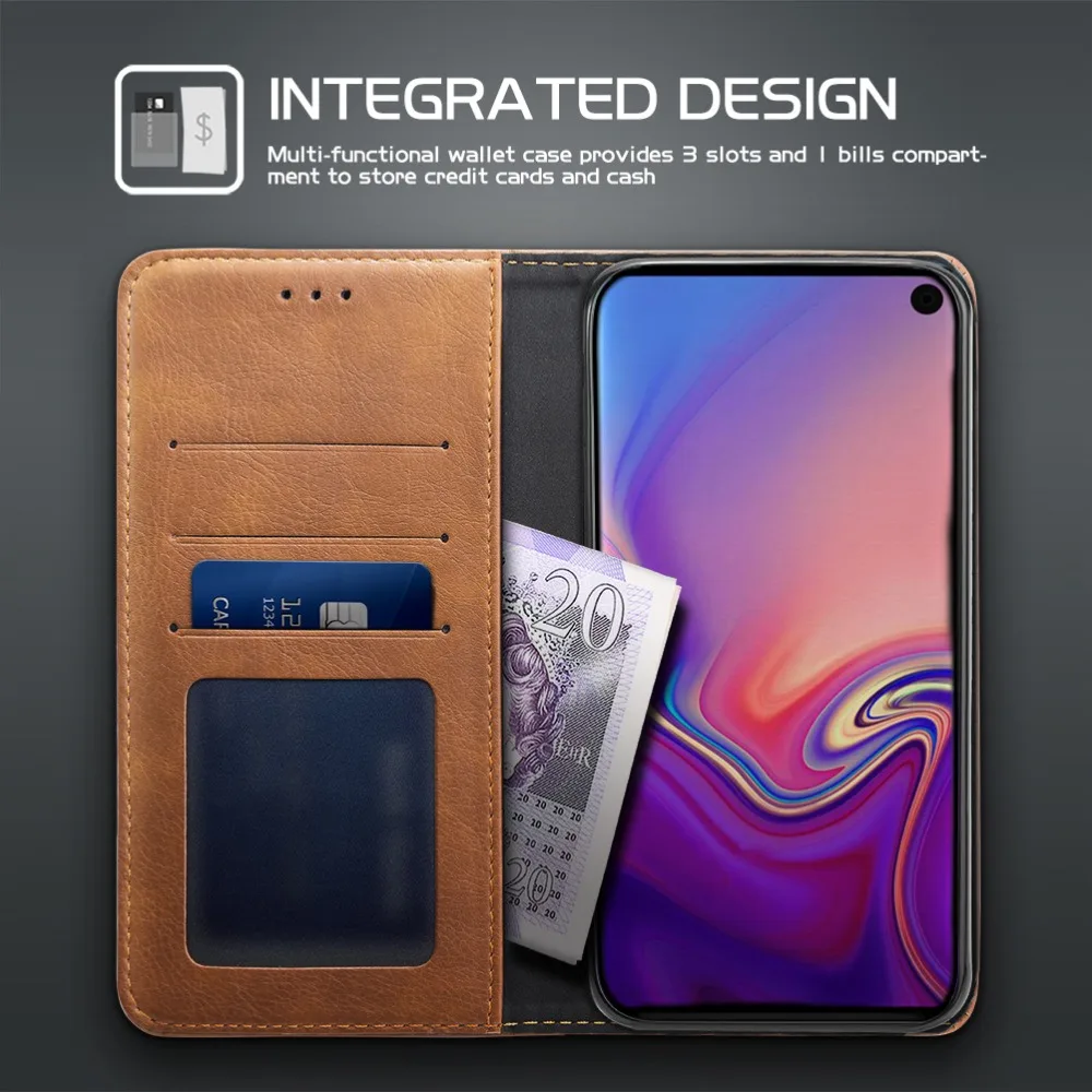 SLEO Индивидуальные чехол для samsung Galaxy S10e из искусственной кожи откидная крышка