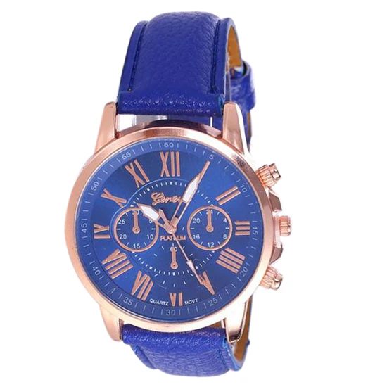 

YCYS-GENEVA Fashion Roman numerals Six-pin dial quartz Watch Hot Blue