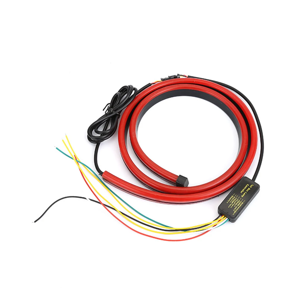 

12V Flexible Red 90/100cm Car Additional LED Brake Lighting Car Third Brake Light With Driving Turn Signal Warning Stop Lamp