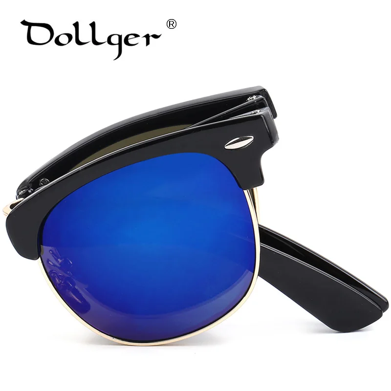 

Dollger New Fashion Vintage Classic FOLD Sunglasses Men Women Brand Designer Black Frame G15 Lens Eyewear High quality s1376