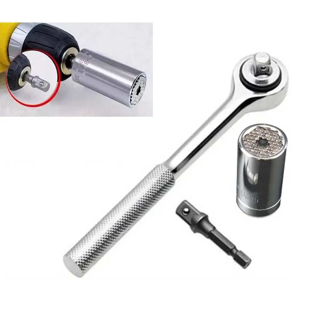 

3pcs Multi-Function Universal Gator Socket Grip Hand Tool Set Repair Kit Screwdriver Wrench Adapter Multitool