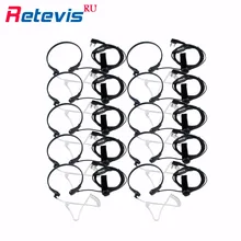 10X Throat MIC Earpiece Covert Acoustic Tube Headset Noise Reduction For Kenwood Retevis RT5R H777 Baofeng UV5R Bf-888S RU Stock