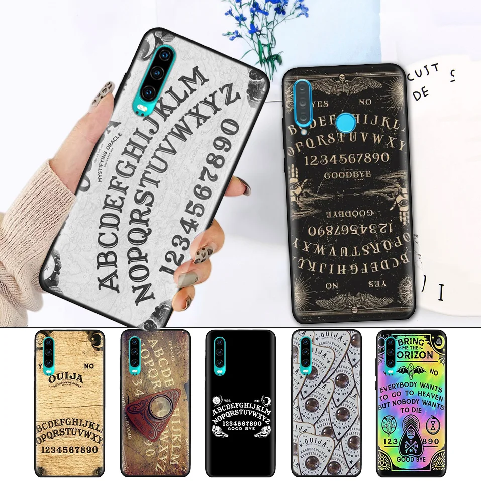 

Black Silicone TPU Cover Case for Huawei P30 P20 P10 Mate 20 10 Lite Pro Nova 4 4E 3E P Smart 2019 Plus Soft Shell Ouija Board
