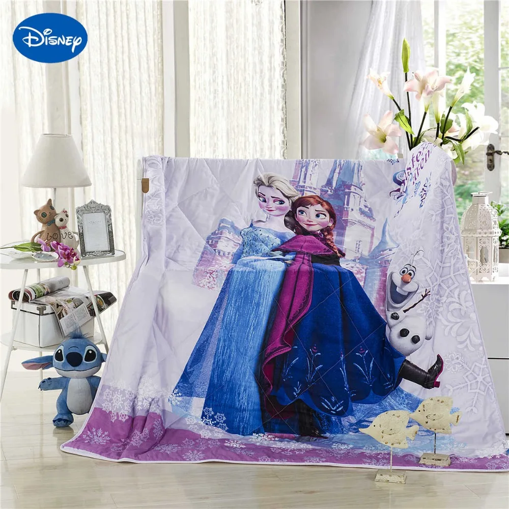 Kartun Disney Frozen Elsa Dan Anna Gambar Musim Panas Selimut Selimut Penutup Tempat Tidur Single Twin Penuh Ukuran Queen Lembut Warna Ungu Gadis Quilt Comforter Summer Comfortersoft Comforter AliExpress