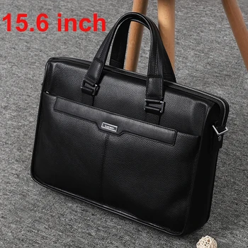 

Men Shoulder Messenger Bags Genuine Leather Business Men Briefcase Man Bag for 15.6" Laptop Computer Bag 2019 Male Handbag Big