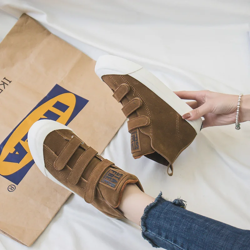 

Women Boots Autumn Winter Leather Solid Color Waterproof Lady Casual Shoes Ankle High Hook Loop 2018 New Fashion Booties 35-40