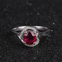 Robira Wholesale Classic Engagement Rings for Women 18K Gold Top Quality Red Natural Ruby and Diamond Wedding Ring Jewelry