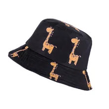 Новинка, модные японские повседневные шляпы с рисунком жирафа для мальчиков и девочек, летняя Панама, шляпа рыбака