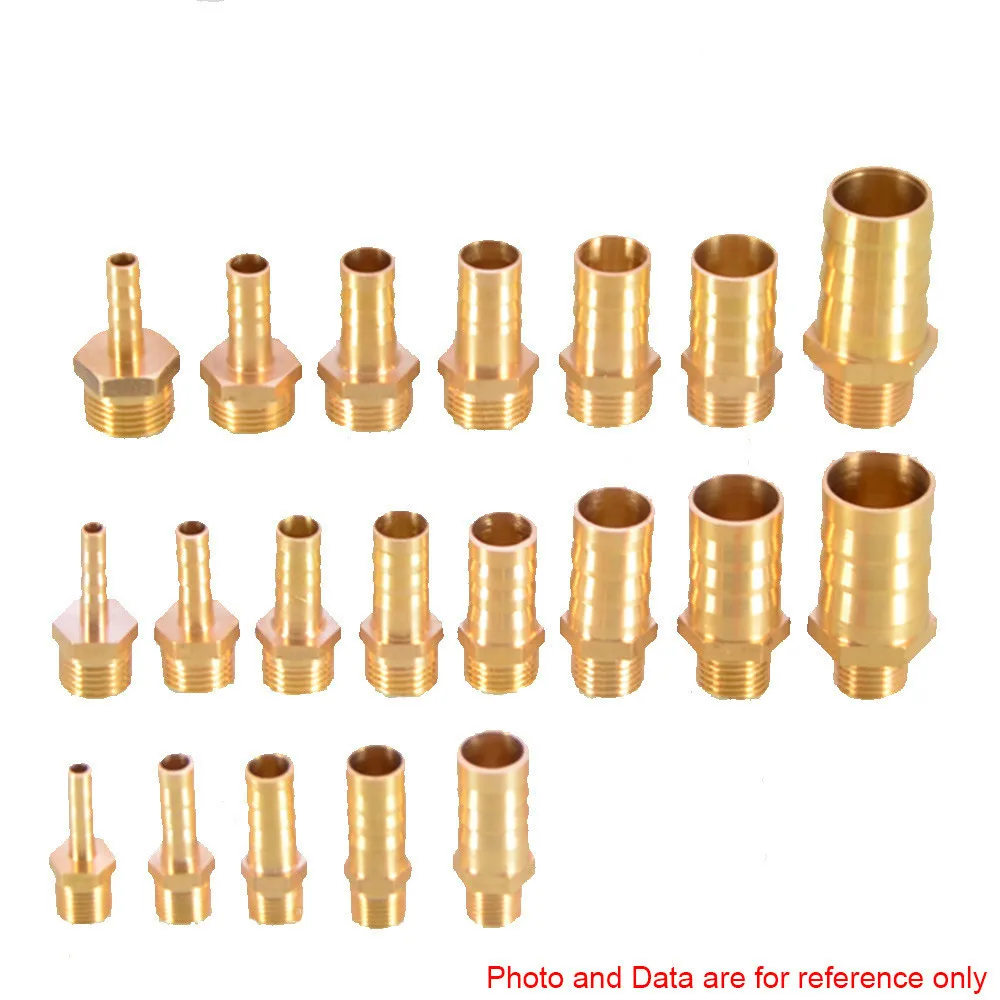 

Brass Pipe Fitting 4/6/8/10/12/14/16/19mm Hose Barb Tail 1/8" 1/4" 1/2" 3/8" BSP Male Connector Joint Copper Coupler Adapter