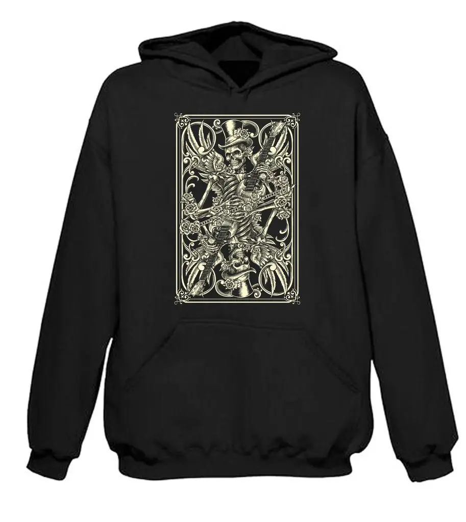 Skeleton Playing Card Hoodie Goth Emo Tattoo Skull-in Hoodies ...