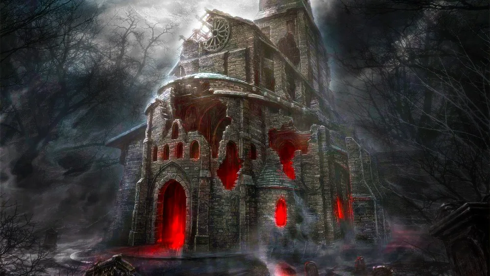 Assortiment de 3 Halloween Horreur gothique manoir personalisable découpes avec autocollants