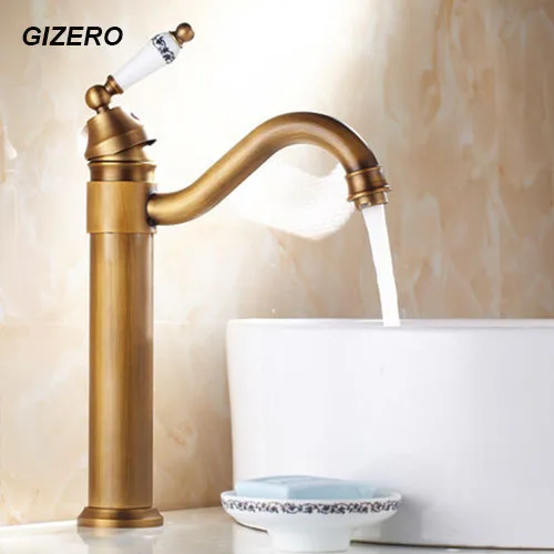 

Luxury Antique Retro Faucet 3 size Basin Mixer Swivel Spout with ceramic handle Deck Mounted Vessel Sink water taps ZR118
