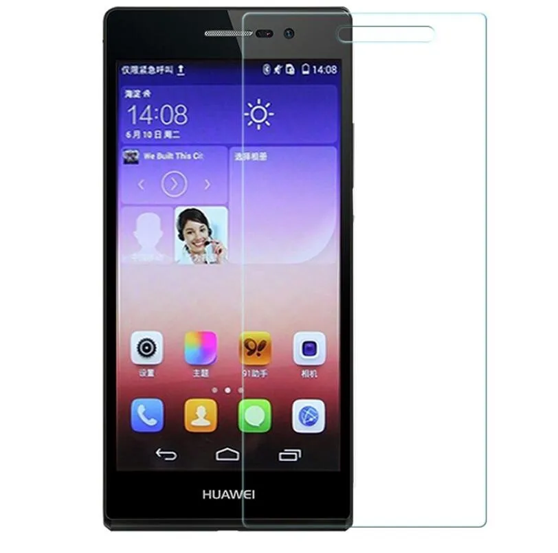 

Tempered Glass Screen Protector for Huawei p6 p7 p8 p9 p10 p20 Plus Lite Mini y625 y635 HD Clear Glossy Anti-glare+Cleaning Kit