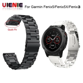 

For Garmin fenix 3 / Fenix 3 HR / Fenix 5X 26mm Easy Fit wristband watch band strap Quick Install Stainless steel bands belt