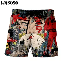 Модная повседневная одежда в стиле панк для мужчин и женщин, Акира костюм в стиле хип-хоп сексуальный мужской верх, спортивные пляжные тренировочные брюки в стиле Харадзюку, шорты E516