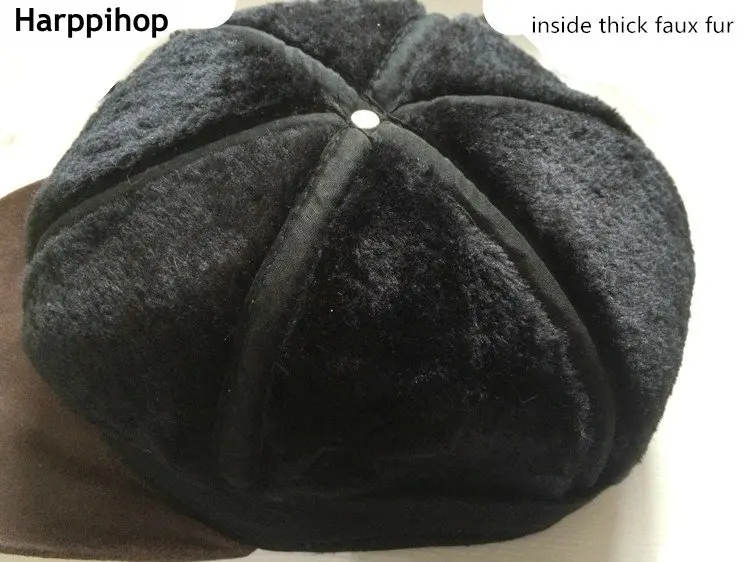 New New Fashion Men's Scrub Genuine Leather baseball Winter Warm baseball Hat / Cap 2colors bomber trapper hat