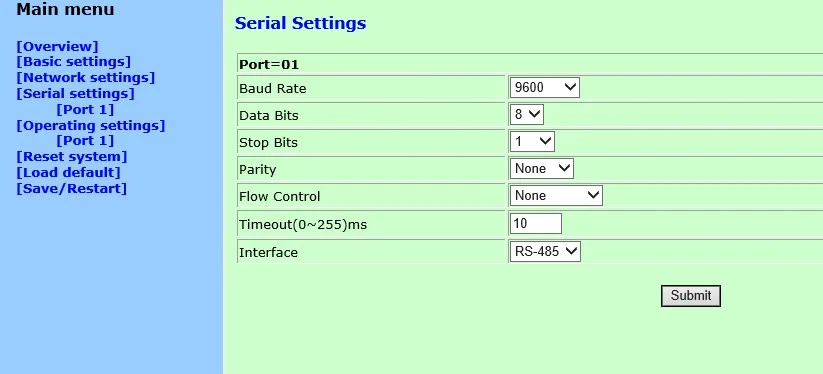 Промышленный серийный оральный сервер RS485 к Ethernet RS485 к сетевому порту 485 последовательный оральный сервер