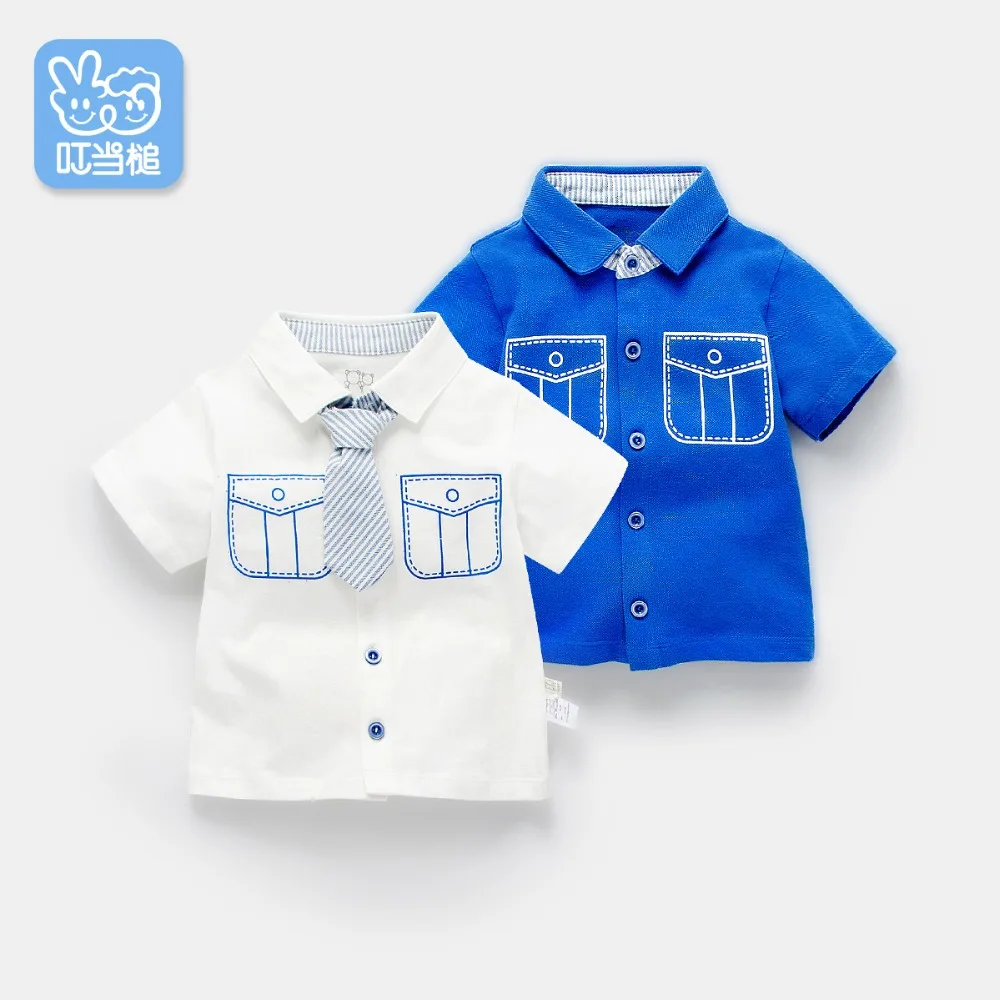 Dinstry summer boys short sleeves shirts children's ties Casual Shirts