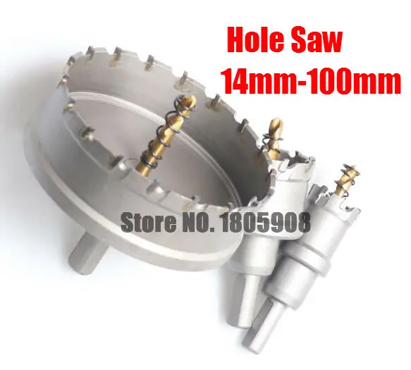 1PCS 14mm-100mm Carbide Tip Drill Bit Hole Saw Cutter Drilling Hand Tool for Wood Steel Metal Alloy Cutting(15/18/20/25/30/35mm)