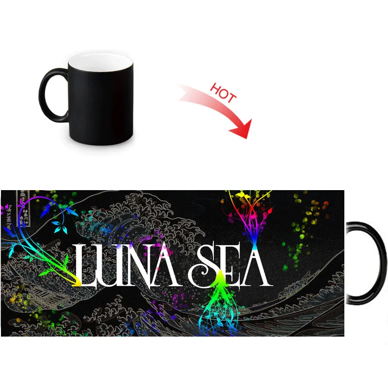 4 LUNA SEA porcelain mug morphing coffee mugs heat changing color Hot Reactive sensitive Ceramic Tea mugen mug - Цвет: 4