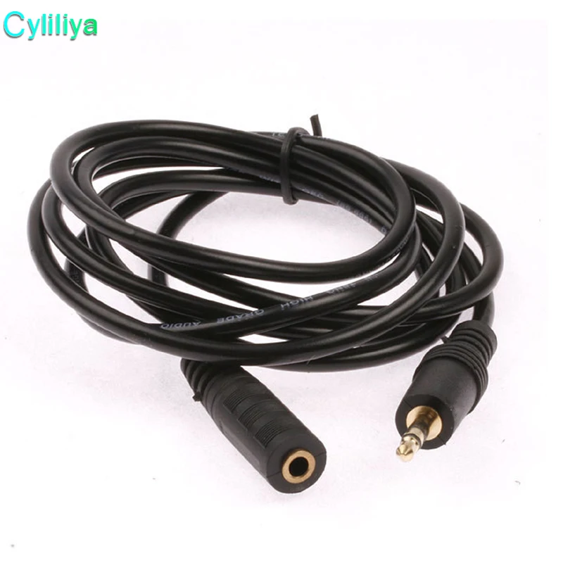 100pcs/lot* 3.5 Male To 3.5 Female Audio Extension Cable 1.5m 3m 5m 10m