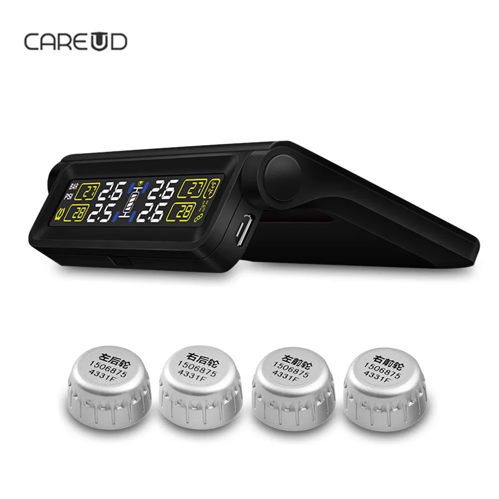

CAREUD T680 Car Wireless External Tire Pressure Temperature Monitoring System Supports solar power/USB charging