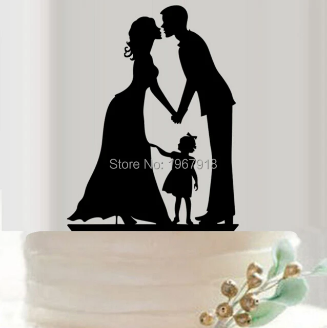 Chegada!!! a Família do Noivo Topper com Linda Topper do Bolo do Casamento Nova da Noiva Bolo Menina Filha Silhueta Decoração Frete Grátis