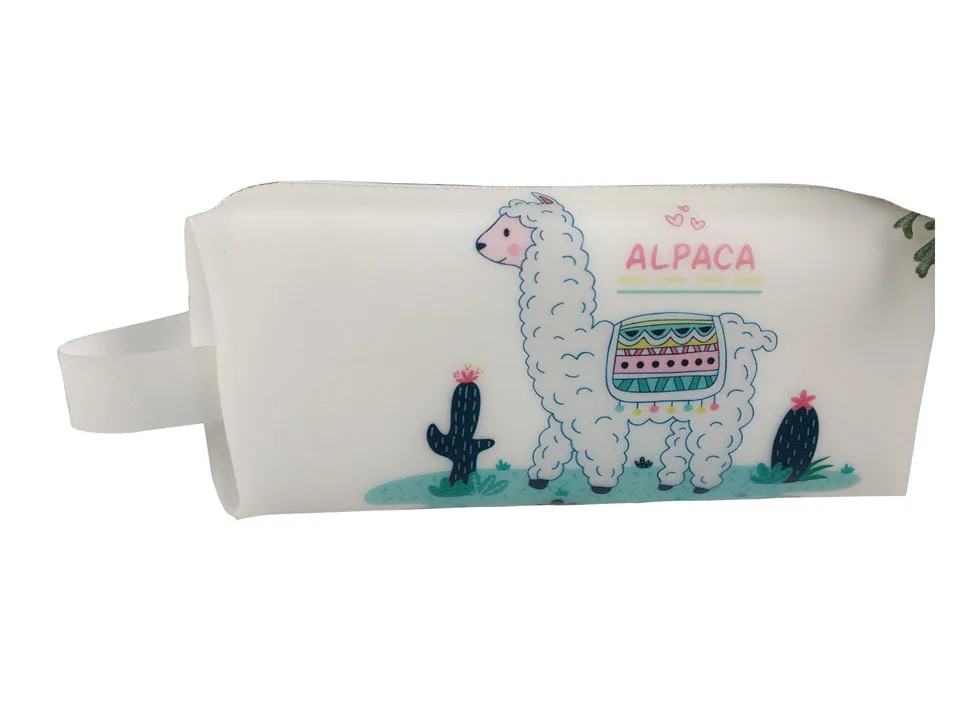 

Jelly Silica Gel Translucent Alpaca Cactus Small Fresh Hand Large Capacity Pen Bag Cute Pens and Pencils Cactus Pencil Bag
