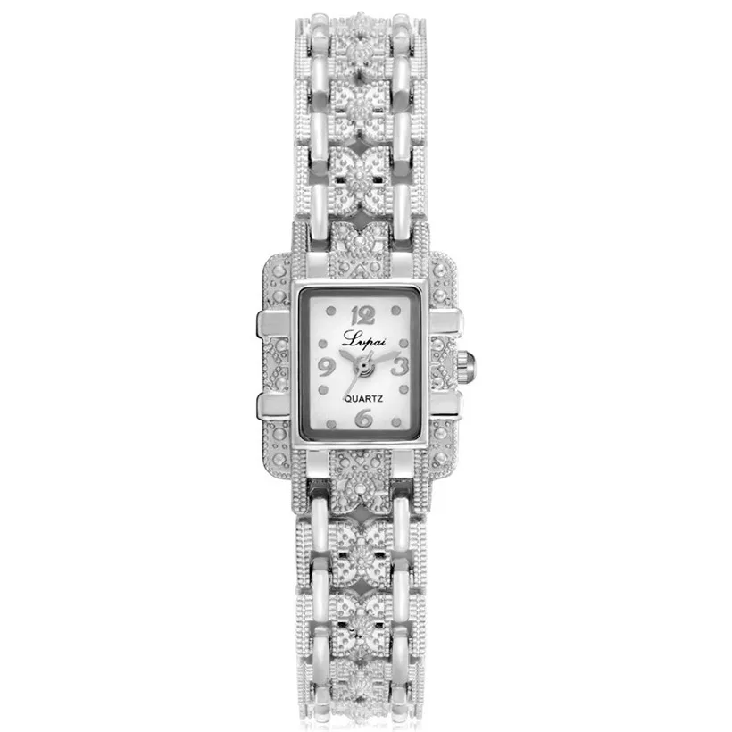

LVPAI Women watches Woman Stainless Steel Crystal Dial Quartz Gold Silver stone Bracelet Luxury Wrist Watch lady dress G10