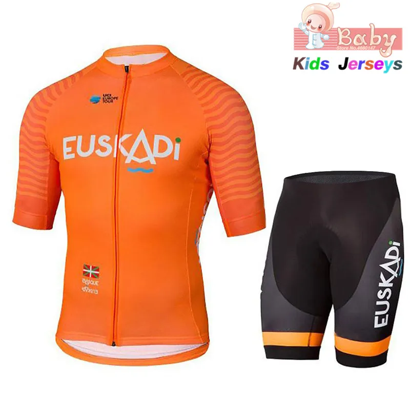 

Kid's Summer Orange Cycling Jersey 2019 Pro Team EUSKADI Bike Clothing MTB Boys Bike Sweatshirt Set Ropa Ciclismo Girls Bike Set