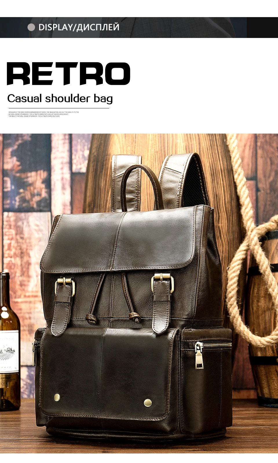 -2_01MVA Men's Anti Theft Backpack for Laptop Waterproof Cowhide Leather Large Capacity Travel Backpacks for Men Boys Bags 3057