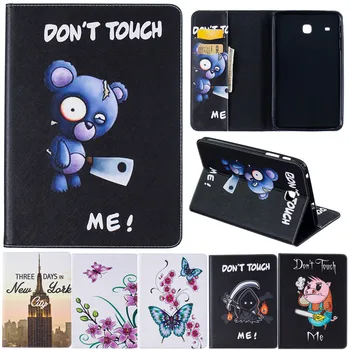 

Cartoon Leather Cover for Samsung Galaxy Tab E 8.0" T377 T377V SM-T377 T375 Tablet Case Bear Butterfly Flower Wind chime Tower