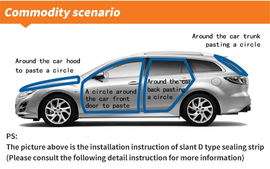 4 метра Наклонный D Тип клейкие автомобильные резиновые уплотнительные наклейки звукоизоляция двери автомобиля уплотнительная полоса уплотнитель края отделка