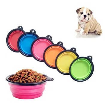 

Collapsible Silicone Pet Dog Bowl Outdoor Travel Dog Food Container Bowl Portable Puppy Pet Feeder Dish Water Drinking Bowl