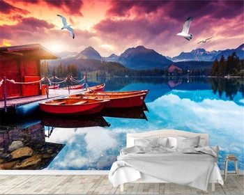 

beibehang papel de parede Custom photo wallpaper wall stickers Nordic modern minimalist Mediterranean boat mural background wall