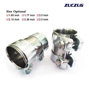 

2.0inch 2.15" 2.36"2.5" Exhaust Tube Pipe Connector Joiner Sleeve Clamp Connector