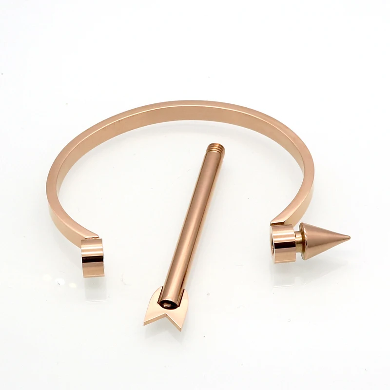 Stainless Steel Bracelet Metal Bracelet Luxury Brand Arrow Screw Bracelets Bangles Gold Color Stainless Steel Cuff Bracelets Fashion Jewelry Women Gift Pulseiras