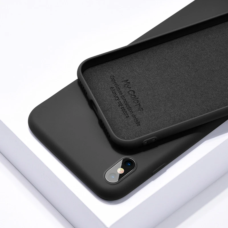 

Thin Soft Case For iPhone 7 8 6 6s Plus 7Plus Original Liquid Silicone Cover For iPhone X Xs Max XR Plain Candy Color Coque Capa