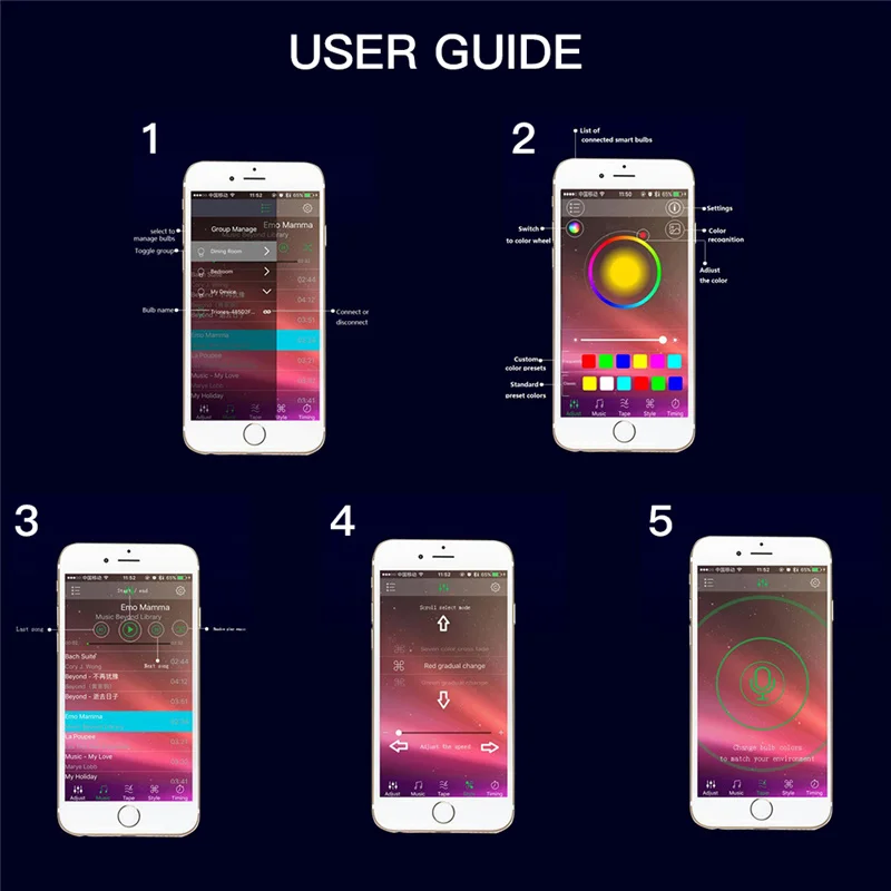 6Pods RGB LED Rolling Rock Light Kit 9W IP68 Bluetooth Music Mode Flashing Multicolor Control For Jeep Wrangler Boat Waterproof