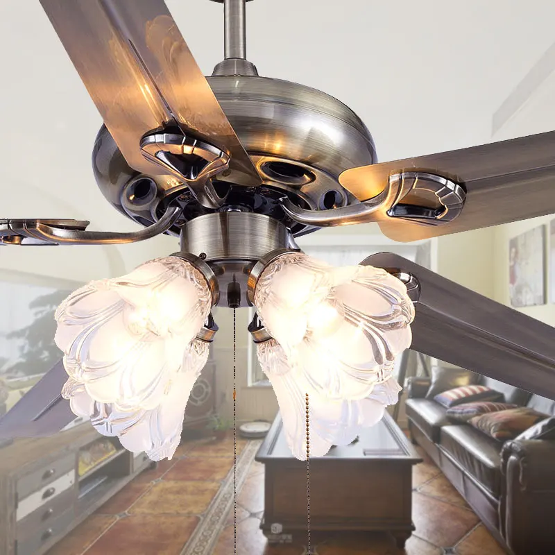 Iron Blades Ceiling Fan 4208 Decorative Design Led Energy Saving Fan Iron ceiling fan light-in ...