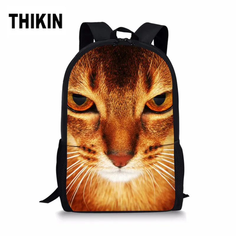 THIKIN Cute Black Cat School Bag for Girls Boys Travel Large Schoolbag Portfolio Funny Galaxy AnimalBackpack Satchel Book Bags