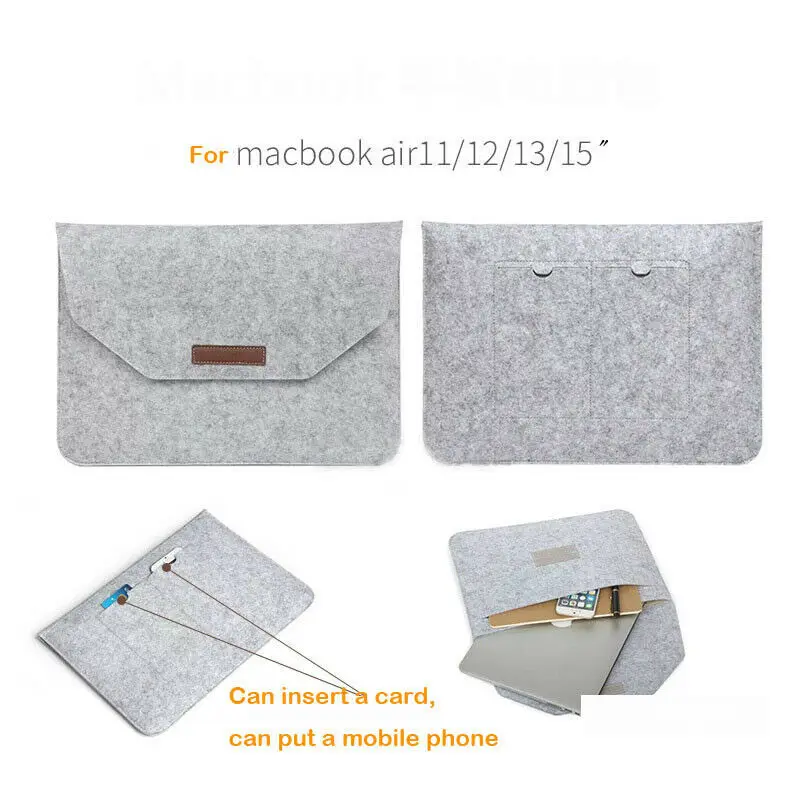 Новинка 2019 хит продаж для Apple MacBook Air Pro 11 &quot13&quot 15 &quot шерстяной конверт сумка