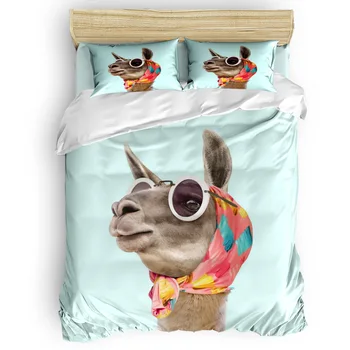

Fashion Lama Duvet Cover 3D Cotton Duvet Cover King Size Queen Size Quilt Cover Set Bedclothes Comforter Single Bedding Sets