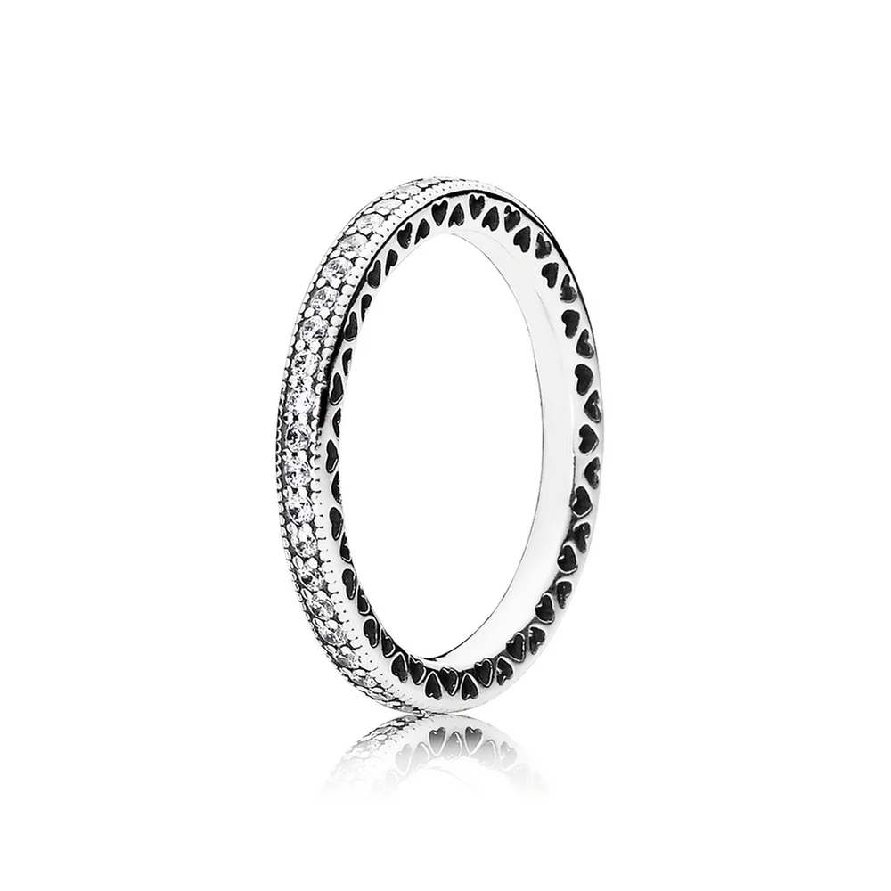 

Authentic 925 Sterling Silver Original Hearts Of Pandora Ring With Clear CZ For Women Bead Charm Wedding Gift DIY Jewelry